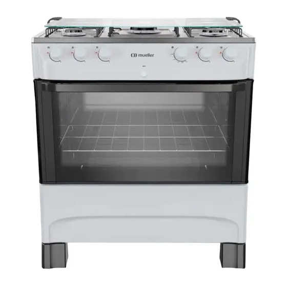 Fogão de Piso Mueller 5 Bocas Branco a Gás com Mesa Inox e Forno 81,6L Bivolt (MFI5BB)