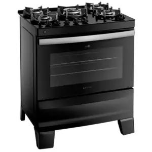 Fogão de Piso Atlas Agile Glass 5 Bocas Automático com Mesa de Vidro e Forno 86.5L