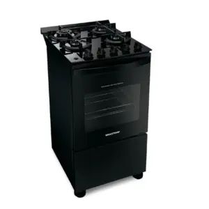 Fogão de Piso Brastemp 4 Bocas Preto com Mesa de Vidro e Dupla Chama (BFO4XAE) Fogão de Piso Brastemp 4 Bocas Preto com Mesa de Vidro e Dupla Chama (BFO4XAE)
