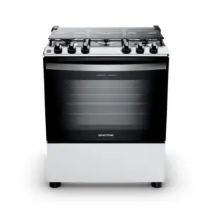 Fogão de Piso Brastemp 5 Bocas Branco com Botões Removíveis e Aro Protetor (BFS5NDB)