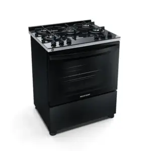 Fogão de Piso Brastemp 5 Bocas Preto com Mesa de Vidro e Turbo Chama (BFS5VCE)