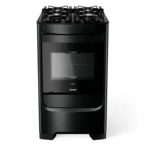 Fogão de Piso Consul 4 Bocas Preto com Mesa de Vidro (CFO4VBEANA)