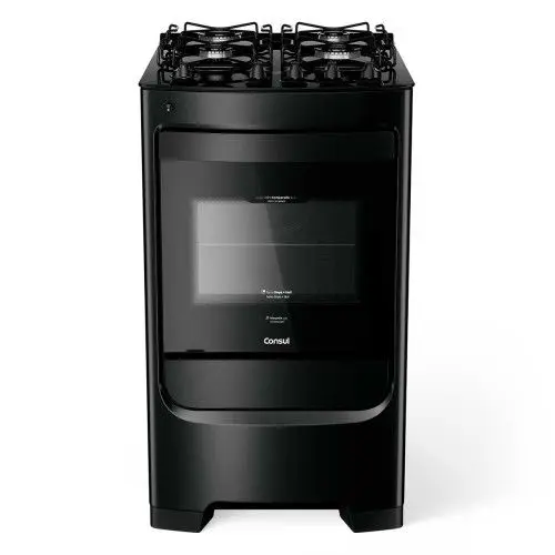 Fogão de Piso Consul 4 Bocas Preto com Mesa de Vidro (CFO4VBEANA)