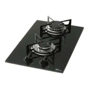 Cooktop a Gás Fischer 2 Bocas Mesa de Vidro Preto Bivolt Cooktop a Gás Fischer 2 Bocas Mesa de Vidro Preto Bivolt