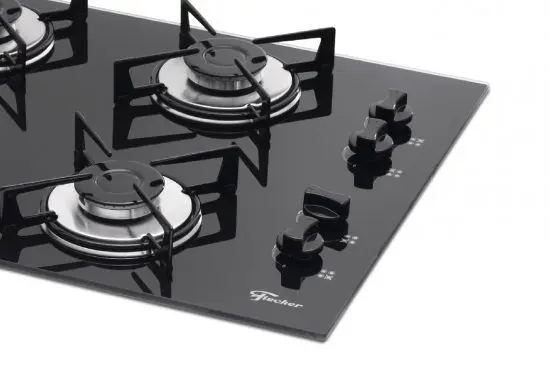 Cooktop a Gás Fischer 4 Bocas Mesa Vidro Preto Bivolt 5713
