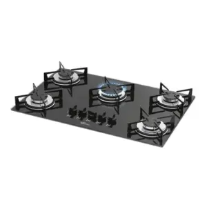 Cooktop a Gás Fischer Tradicional 5 Bocas Vidro Preto 1642-6985