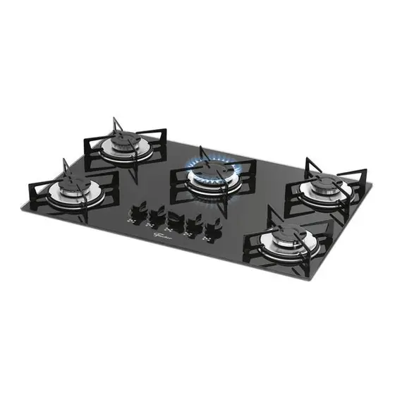 Cooktop a Gás Fischer Tradicional 5 Bocas Vidro Preto 1642-6985
