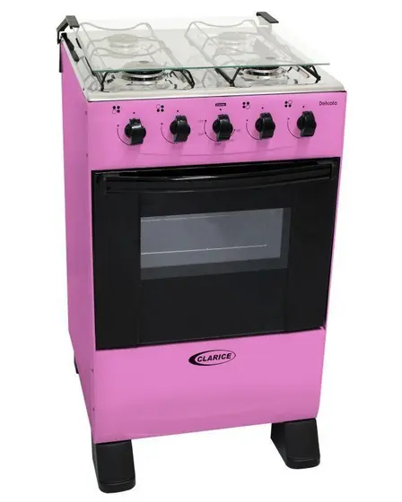 Fogão de Piso Clarice Delicato 4 Bocas Rosa com Forno 52L