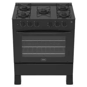Fogão de Piso Realce Ares Glass 5 Bocas Preto para GLP com Forno 94L