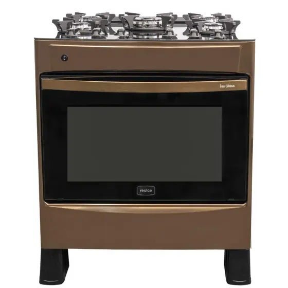 Fogão de Piso Realce Iris Glass 5 Bocas Golden Rose para GLP