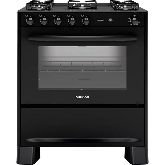 Fogão de Piso Suggar Neo Cook 5 Bocas com Mesa de Vidro (FGV510)
