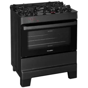 Fogão de Piso Esmaltec Ideal Top 5 Bocas Automático com Mesa de Vidro Bivolt