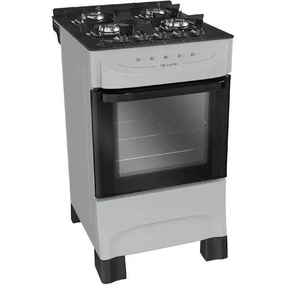 Fogão de Piso Mueller 4 Bocas Automático com Mesa de Vidro e Forno Total Clean (MFV4BB)