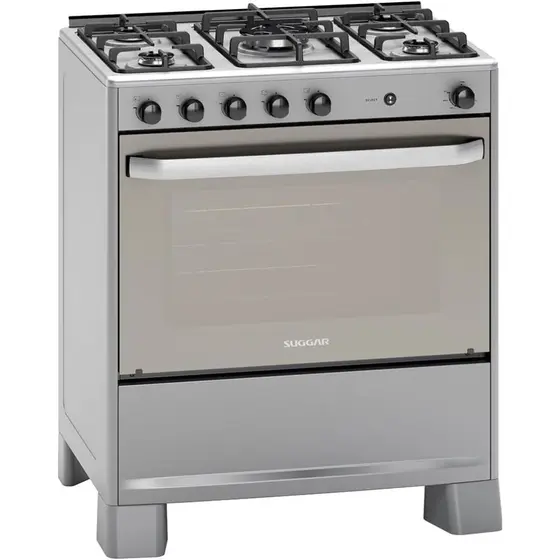 Fogão de Piso Suggar 5 Bocas Prata com Mesa de Inox Bivolt (FGISL510PRIX)