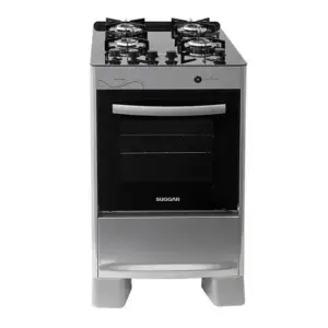 Fogão de Piso Suggar Neo Glass 4 Bocas Inox Bivolt (FGVNG410)