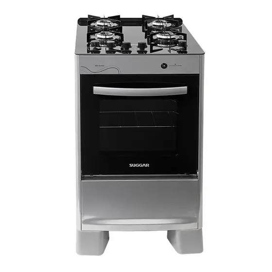 Fogão de Piso Suggar Neo Glass 4 Bocas Inox Bivolt (FGVNG410)