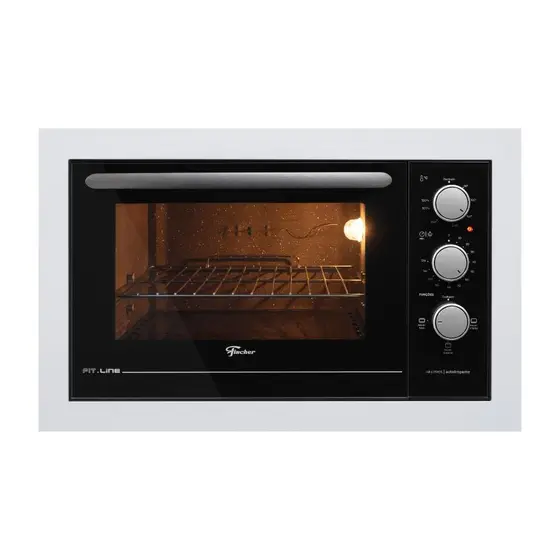 Forno Elétrico de Embutir Fischer Fit Line 48L com Timer e 3 Funções Branco 127V