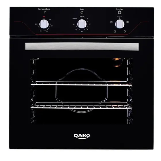 Forno Elétrico de Embutir Dako Diplomata 60L com Timer Preto 220V