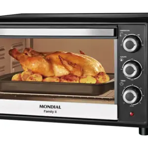 Forno Elétrico de Bancada Mondial Grand Family II 42L Multifuncional Preto e Prata FRN-42-B Forno Elétrico de Bancada Mondial Grand Family II 42L Multifuncional Preto e Prata FRN-42-B