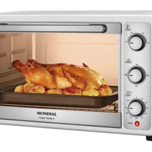 Forno Elétrico de Bancada Mondial Grand Family II 52L Multifuncional Branco e Prata FRN-52-W Forno Elétrico de Bancada Mondial Grand Family II 52L Multifuncional Branco e Prata FRN-52-W