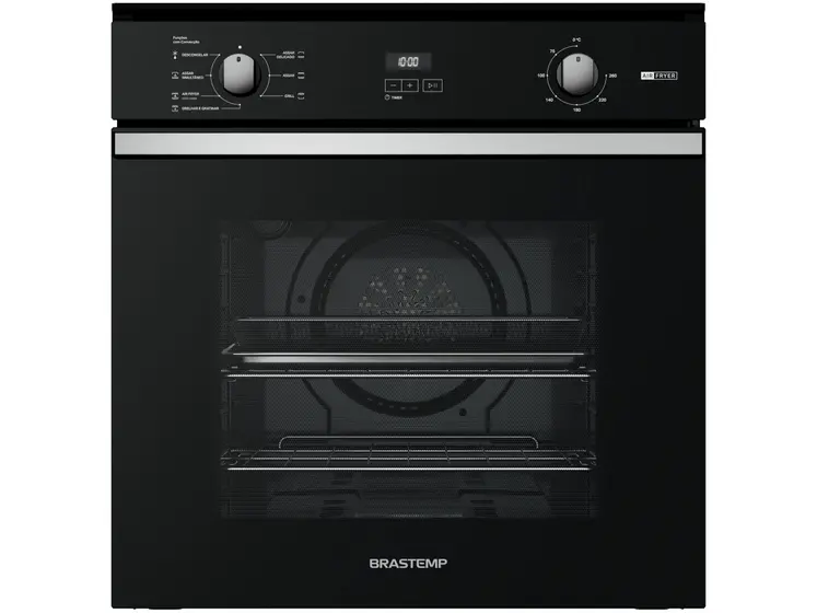 Forno Elétrico de Embutir Brastemp 84L com Função Air Fryer Preto BOF84AEBNA