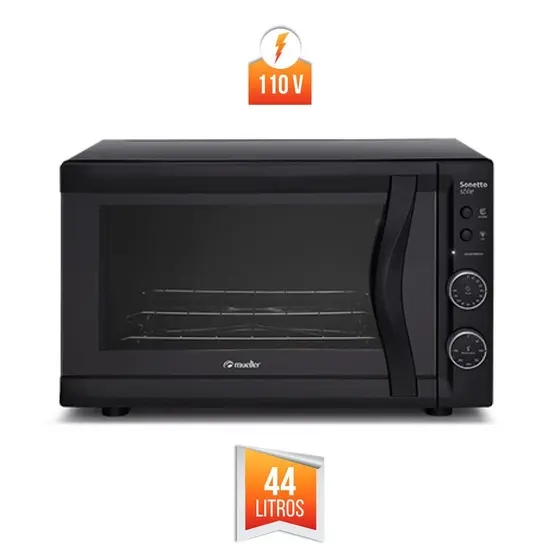 Forno Elétrico de Bancada Mueller Sonetto 44L Grill Dourador Preto Fosco 127V