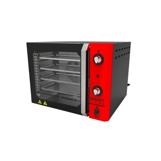 Forno Elétrico Turbo Convector Venâncio Smart Basic 4 Esteiras Preto e Vermelho 220V FCSB4E