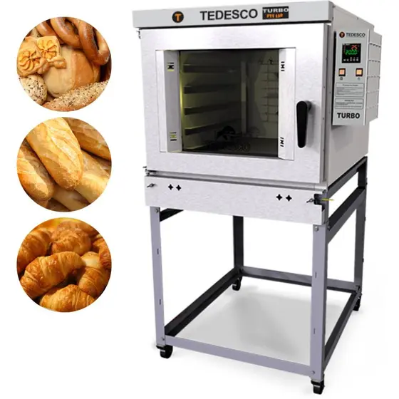 Forno Elétrico Turbo Tedesco 271L com Vapor e Cavalete FTT-150E