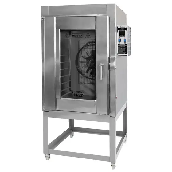 Forno Elétrico Turbo Metvisa 10 Esteiras 300L 18000W Trifásico 380V FTE300380T60