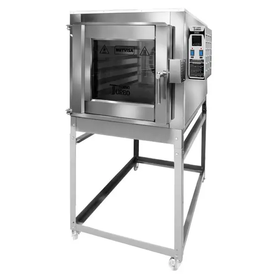 Forno Elétrico Turbo Metvisa 5 Esteiras 150L 9000W Total Inox Trifásico 380V FTE150T380T60
