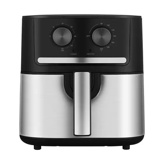 Fritadeira Elétrica Air Fryer Midea Cyclone Preto e Inox 5,5L