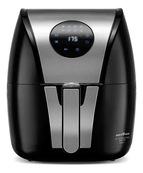 Fritadeira Elétrica Air Fryer Britânia Digital Inox Preto 1500W 127V BFR41PI