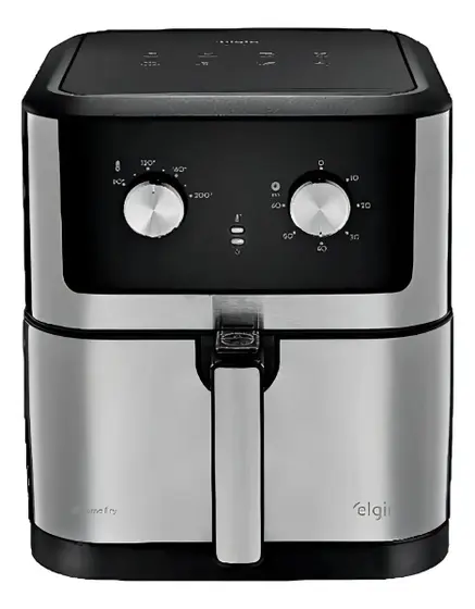Fritadeira Elétrica Air Fryer Elgin Chrome Fry 8L Air Circuit 1900W