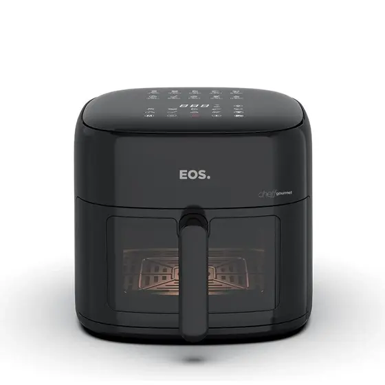 Fritadeira Elétrica Air Fryer EOS Family Chef Gourmet Digital Compacta All Black 8,2L 220V EAF80P