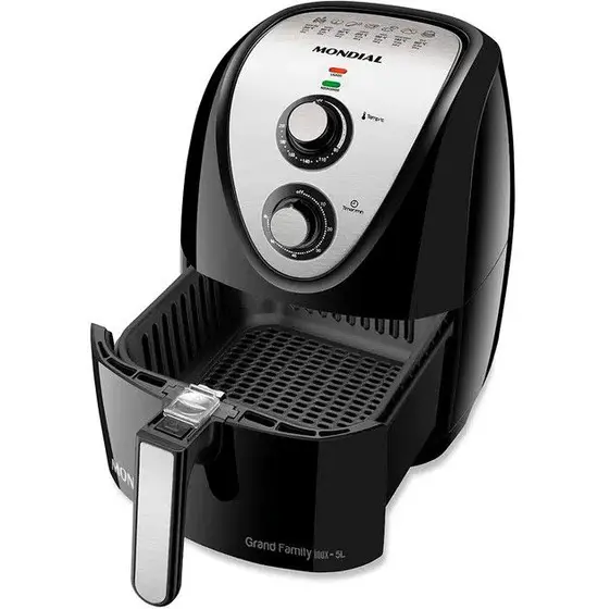 Fritadeira Elétrica Air Fryer Mondial Family Preto/Inox 5L 1900W 110V AFN-50