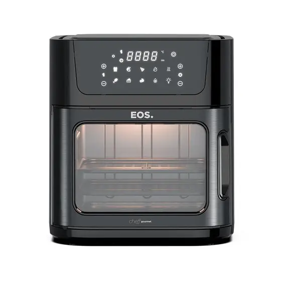 Fritadeira Elétrica Air Fryer Oven EOS Digital Inox All Black 15L 220V EAF15IP