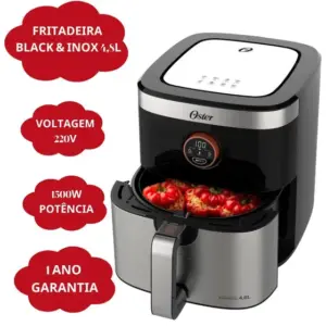 Fritadeira Elétrica Air Fryer Oster 4,8L 1500W 220V com Revestimento Fritadeira Elétrica Air Fryer Oster 4,8L 1500W 220V com Revestimento