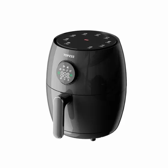 Fritadeira Elétrica Air Fryer Topzee Preta Brilhante 2.1L 1000W
