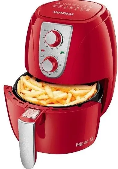Fritadeira Elétrica Air Fryer Mondial Red Lux 3.2L 127V