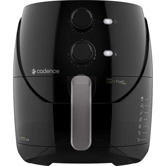 Fritadeira Elétrica Air Fryer Cadence Super Light Fryer Preta 3,2L 1500W 127V FRT550