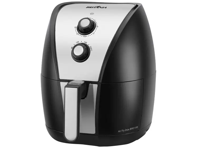 Fritadeira Elétrica Air Fryer Britânia Preta 4,4L com Timer BFR11PI