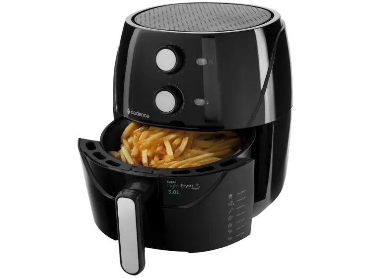 Fritadeira Elétrica Air Fryer Cadence Super Light Fryer Preta 3,8L com Timer FRT555