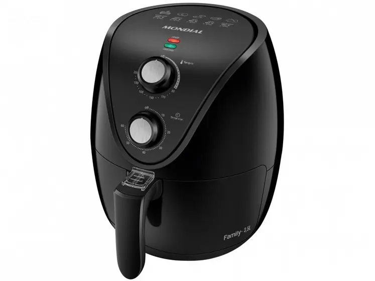 Fritadeira Elétrica Air Fryer Mondial Family Preta 3,5L com Timer AF-35-BF