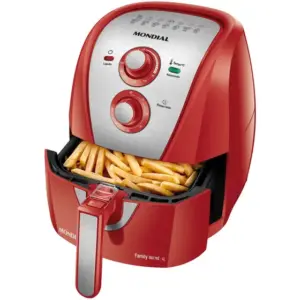 Fritadeira Elétrica Air Fryer Mondial Family Vermelha e Inox 4L com Timer AFN-40-RI Fritadeira Elétrica Air Fryer Mondial Family Vermelha e Inox 4L com Timer AFN-40-RI