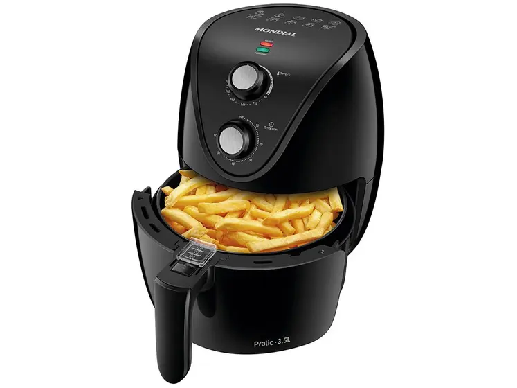 Fritadeira Elétrica Air Fryer Mondial Pratic Preta 3,5L com Timer AF-35-BF