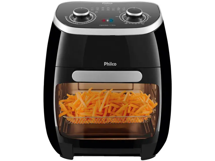 Fritadeira Elétrica Air Fryer Oven Philco 2 em 1 Preto 11L PFR2000P
