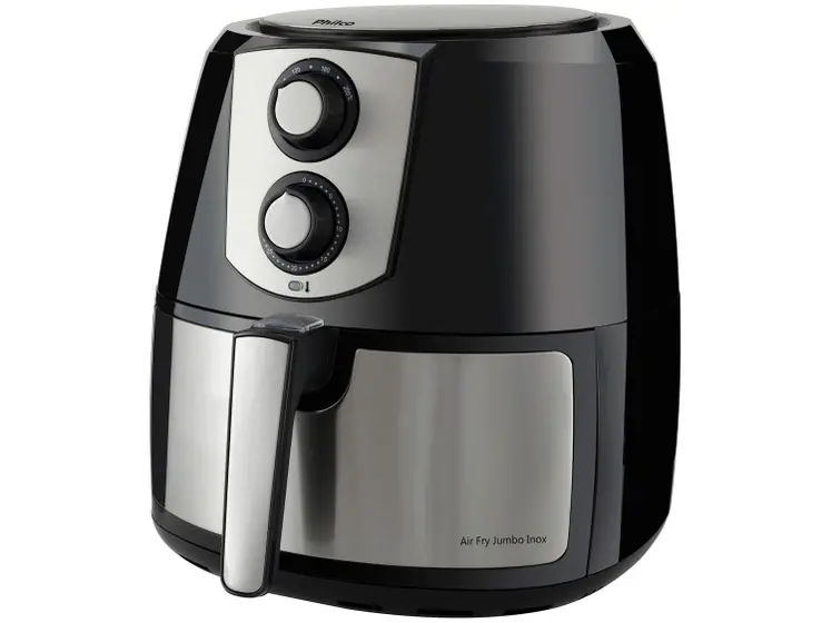 Fritadeira Elétrica Air Fryer Philco Fry Jumbo Inox/Preto 5,5L com Timer