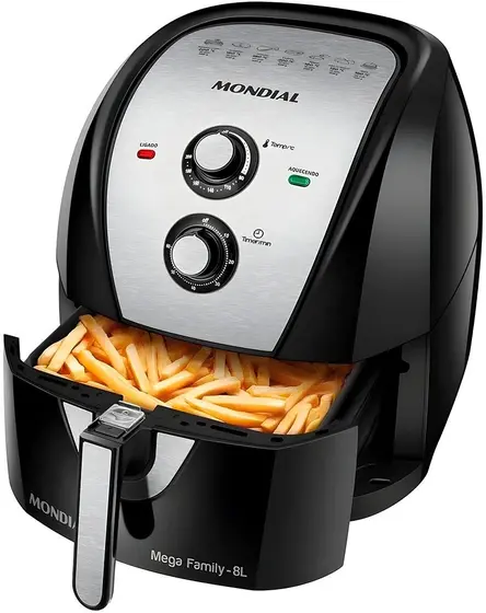 Fritadeira Elétrica Air Fryer Mondial Inox 8L 110V AFN-80-BI