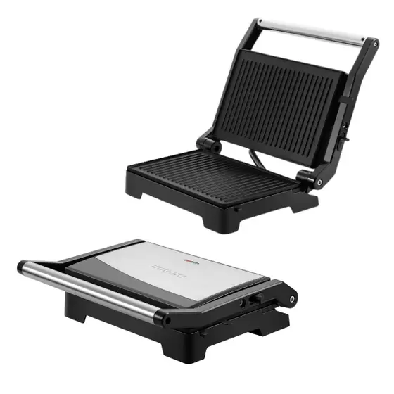 Grelha Grill Elétrica Itatiaia Essencial Chapa Antiaderente Inox Econômico 3 Aberturas Preto 220V