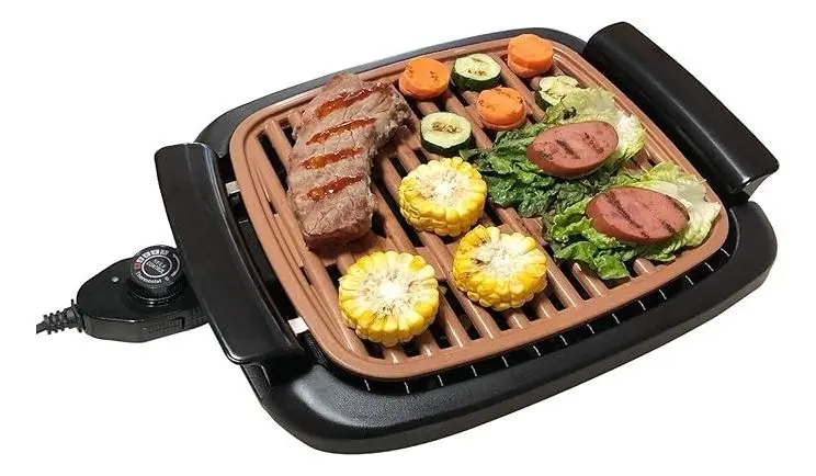 Grelha Grill Elétrico por Indução Tuff Smoke-Less Antiaderente Portátil